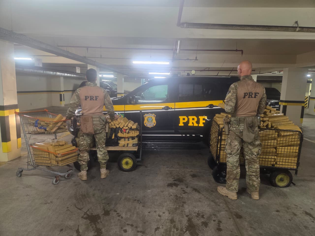 500 kg de maconha apreendidos em Porto Belo, SC.