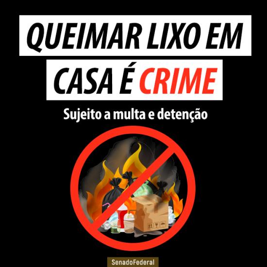 Queimar lixo em casa é crime