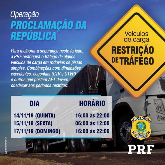 PRF inicia a Operação Proclamação da República 2019